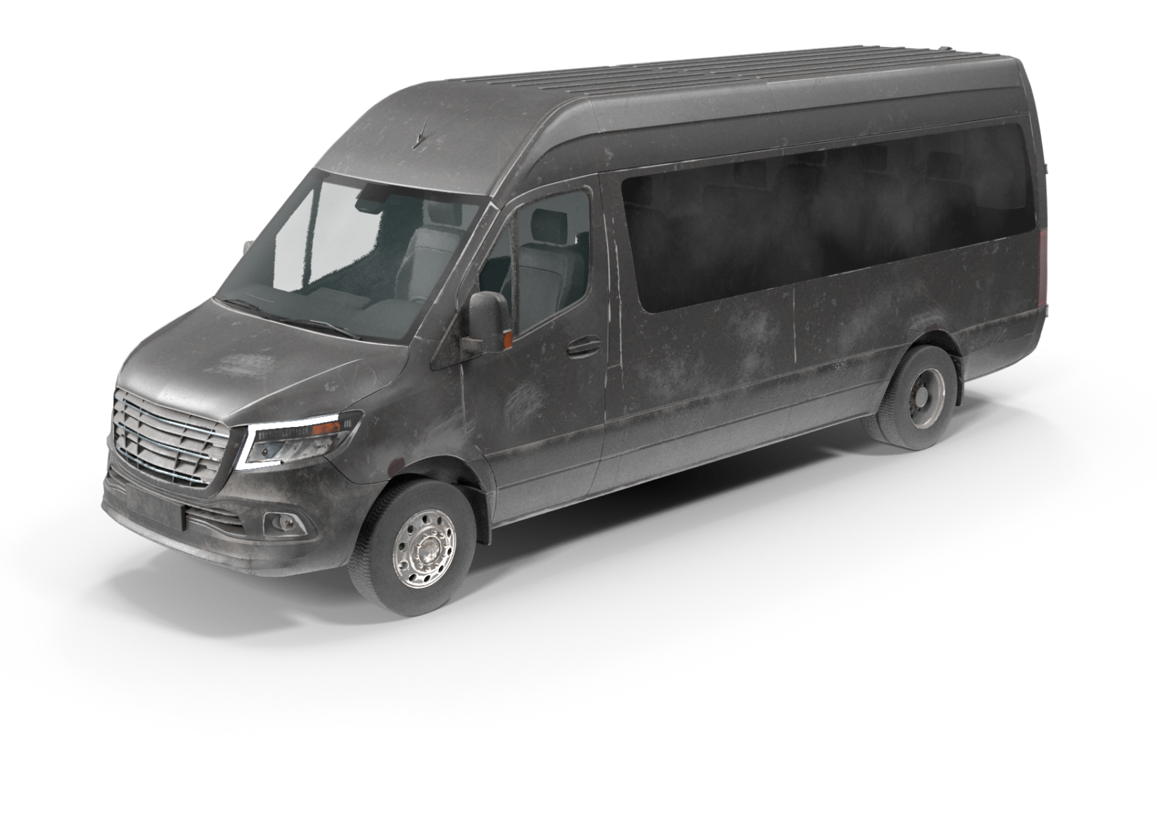 Modern Aged Shuttle Bus.H03.2k